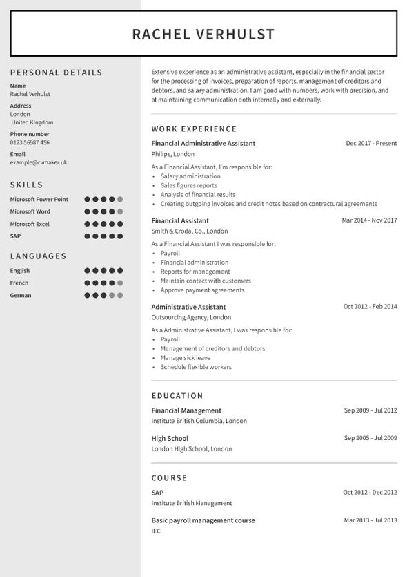 CV de pessoa com muita experiência